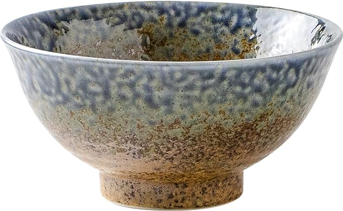 将图像加载到画廊查看器中，Mino Ware Bowl 砂地藍流し (Sunajiainagashi), NANIKOKO
